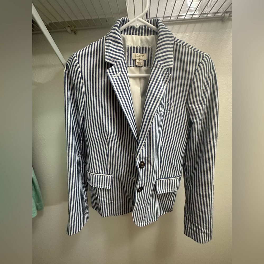 Blue stripe j crew factory blazer
